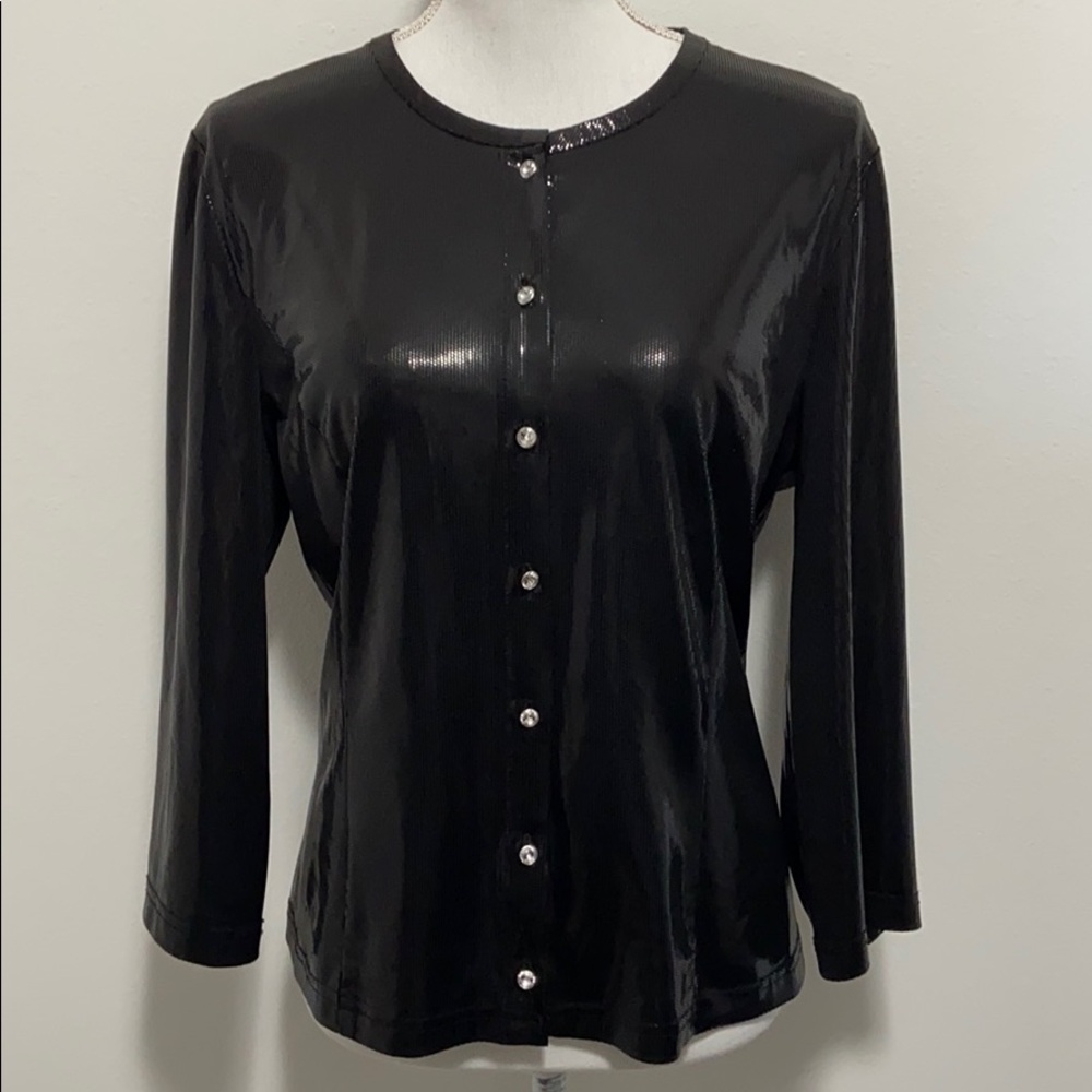 Joseph Ribkoff Black Button-Up Top